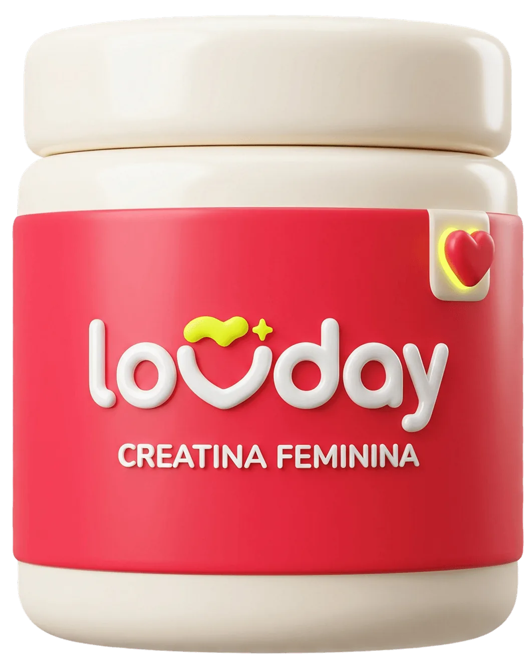 Frasco Lovday de creatina feminina em destaque